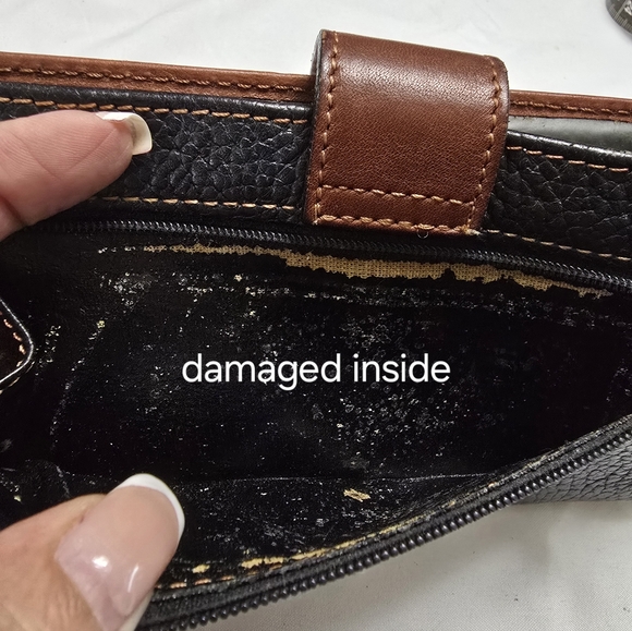 Liz Claiborne Checkbook Wallet black/brown - Picture 7 of 7